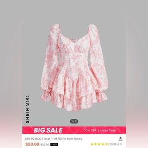 Pink Floral Mini Dress